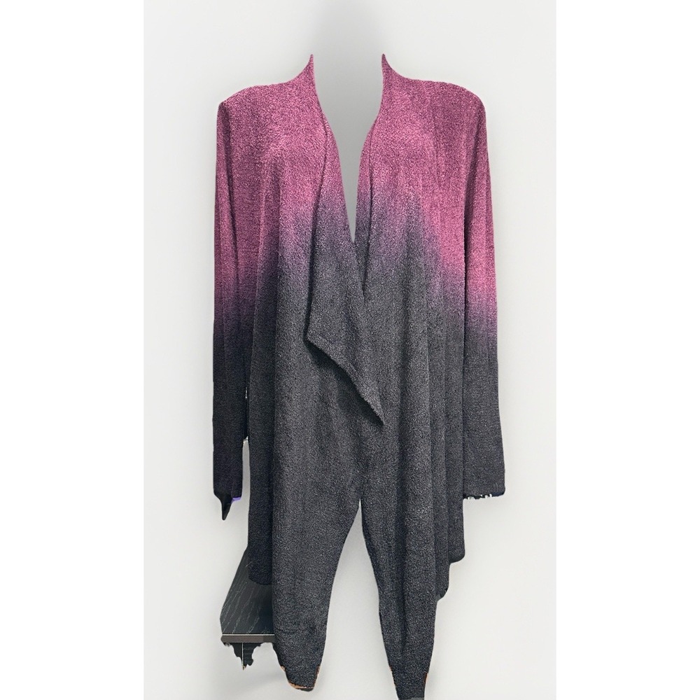 Barefoot Dreams Bamboo Chic Lite Ombré Cardigan S/M‎ Light Purple Dark Purple